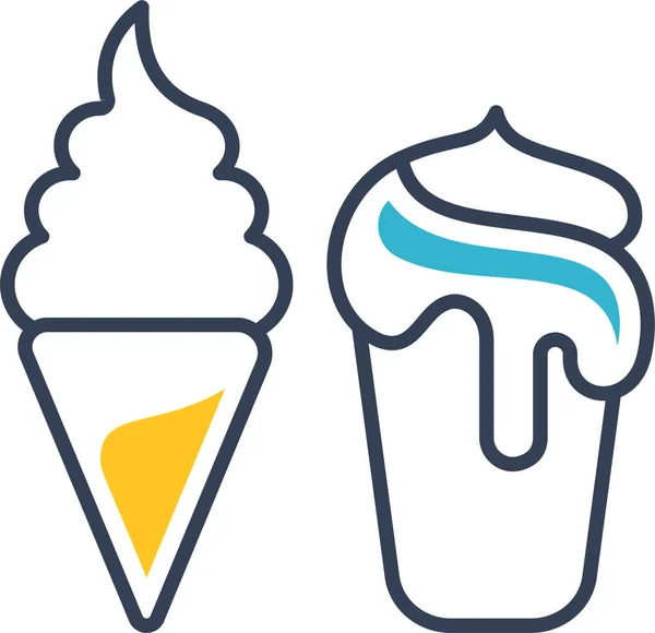 Ice Cream Dessert Icon — Stock Vector