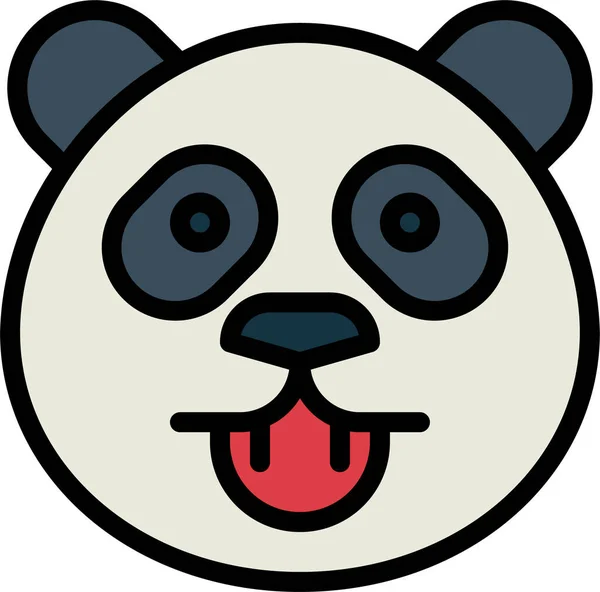 Panda Medve Állat Ikon Teltházas Stílusban — Stock Vector