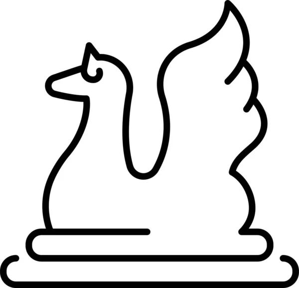 Buz Pegasus Heykel Simgesi — Stok Vektör