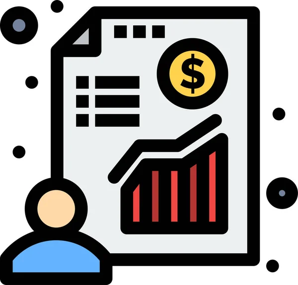 Geschäftsmann Chart Präsentation Ikone — Stockvektor