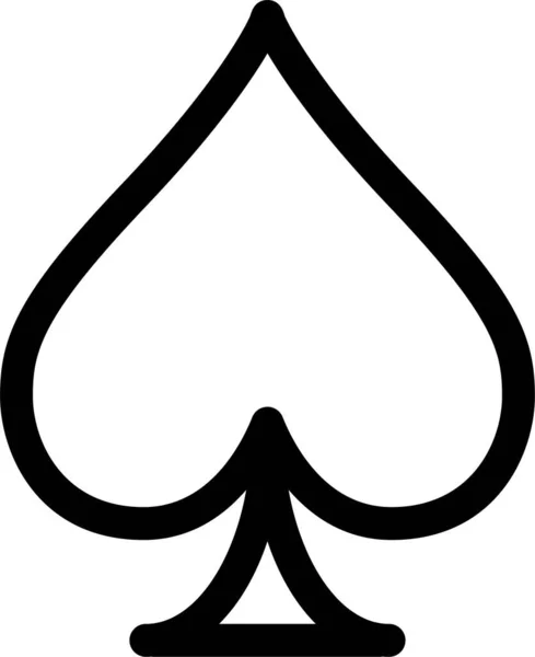 Kort Kasino Spel Ikon Kontur Stil — Stock vektor