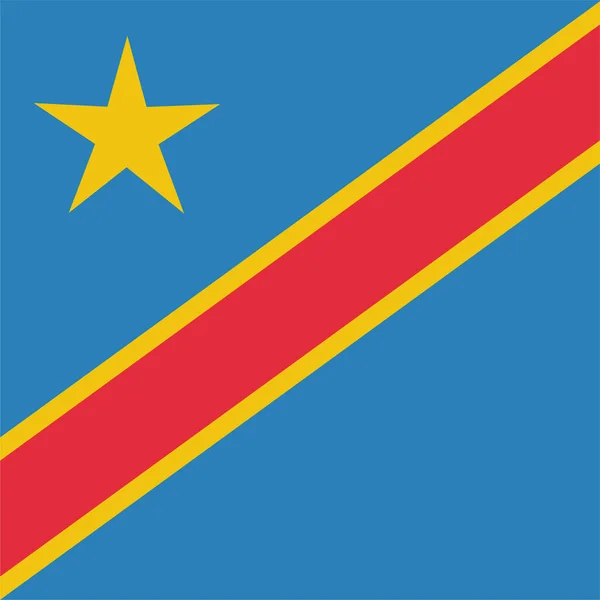 Demokratická Ikona Země Kongo Plochém Stylu — Stockový vektor