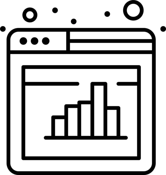 Analítica Icono Web Línea — Vector de stock