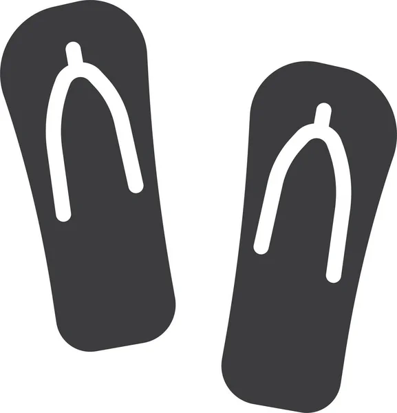 Strand Flipflops Schoeisel Icoon Massieve Stijl — Stockvector