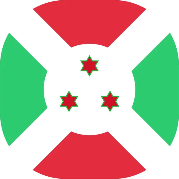 Burundi Country Flag Icon Flat Style — Stock Vector