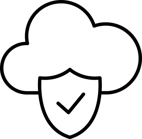 Cloud Datenschutzsymbol — Stockvektor