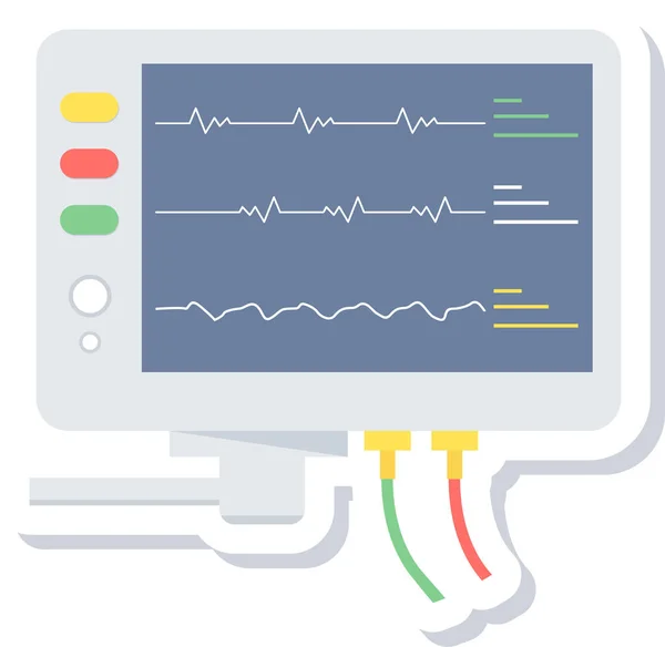 Moniteur Médical Icône Santé Dans Style Plat — Image vectorielle