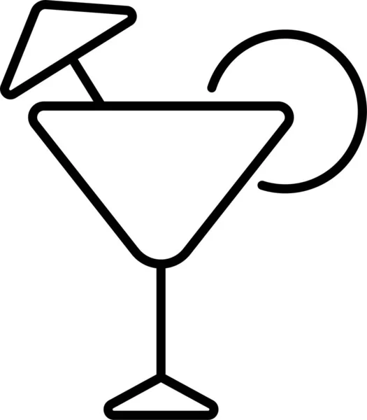 Cóctel Bebida Alimento Icono — Archivo Imágenes Vectoriales