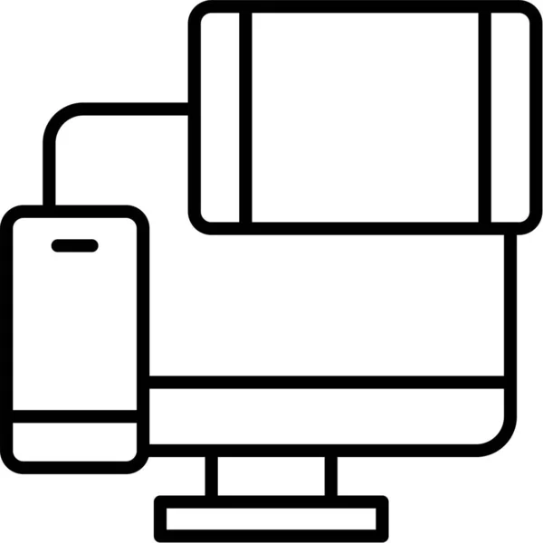 Computer Device Mobile Icon — Stock Vector