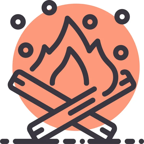 Bonfire Camp Campfire Icon Outline Style — Stock Vector