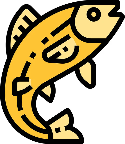 Ícone Peixe Aquático Animal — Vetor de Stock