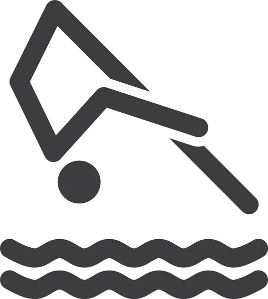 Ícone Jogos Mergulho Aquáticos Estilo Sólido — Vetor de Stock