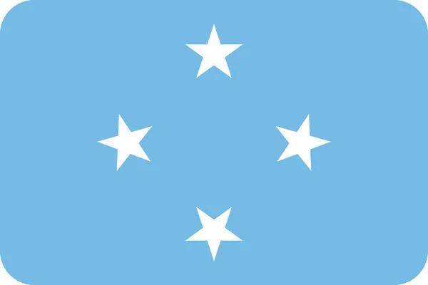 Икона Микронезии Флагом Страны Плоском Стиле — стоковый вектор