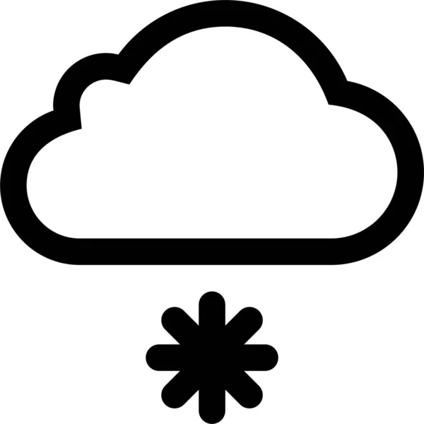 Nube Nublado Icono Frío Estilo Contorno — Vector de stock