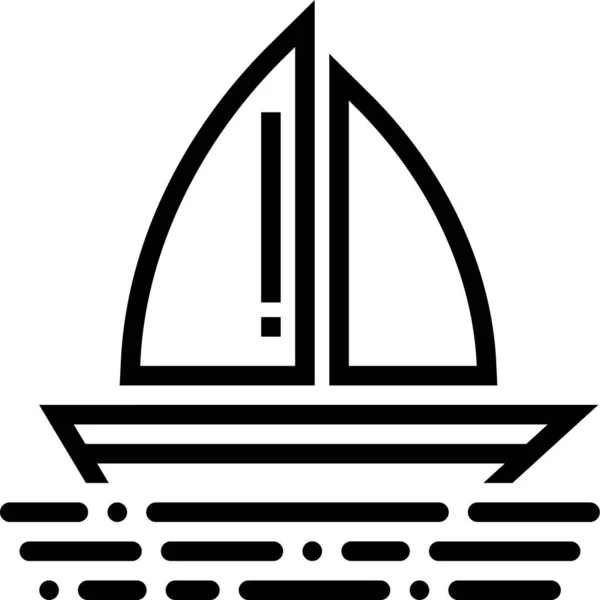 Barco Aventura Ícone Navegação Estilo Esboço — Vetor de Stock