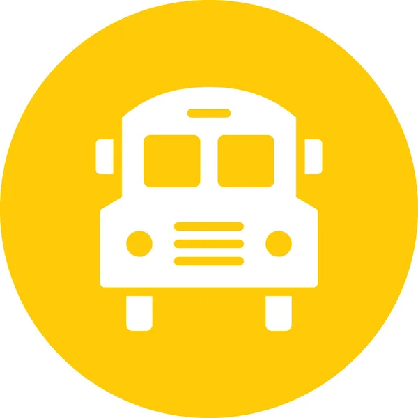 Icône Transport Scolaire Bus Dans Style Badge — Image vectorielle