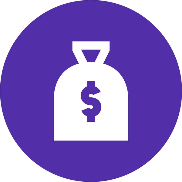 Amount Bag Cash Icon Flat Style — Stock Vector