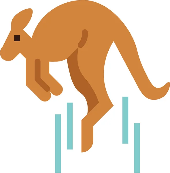 Icône Animal Sautant Kangourou — Image vectorielle