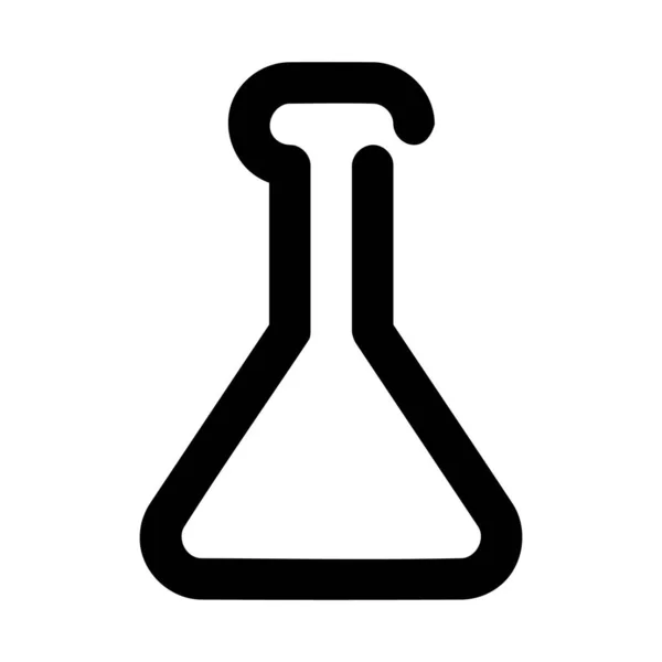 Erlenmeyer Glazen Icoon Omlijnde Stijl — Stockvector