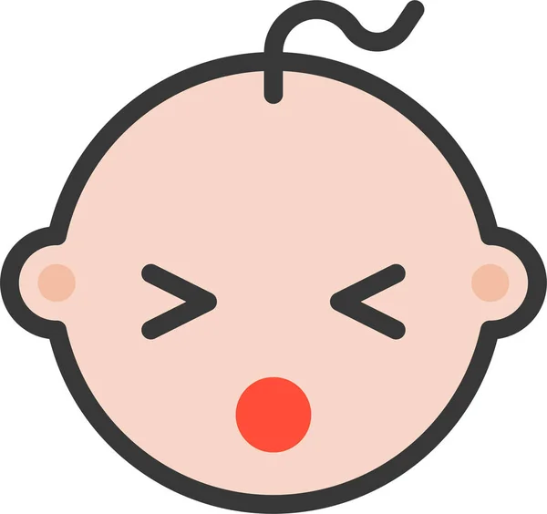 Baby Emoji Emoticon Ikon Fylld Kontur Stil — Stock vektor