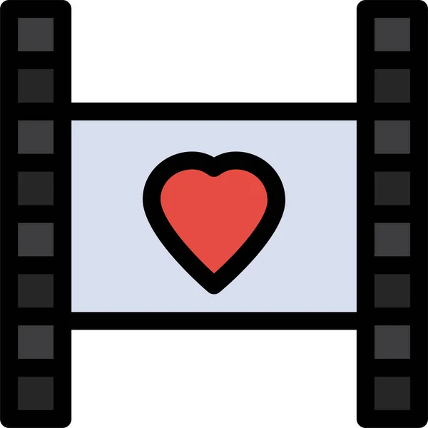 Film Herz Flitterwochen Ikone Der Kategorie Liebe Romantik — Stockvektor