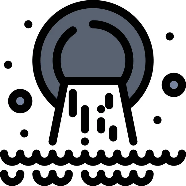 Pipe Pollution Radioactive Icon — Stock Vector