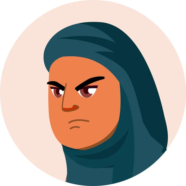 Arabische Avatar Emotionsymbole Flachen Stil — Stockvektor