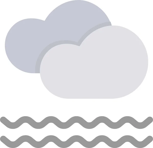 Nuvola Nuvoloso Nebbia Icona Stile Piatto — Vettoriale Stock