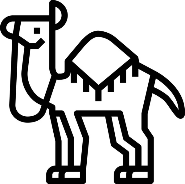 Ícone Animal Zoológico Camelo Estilo Esboço —  Vetores de Stock