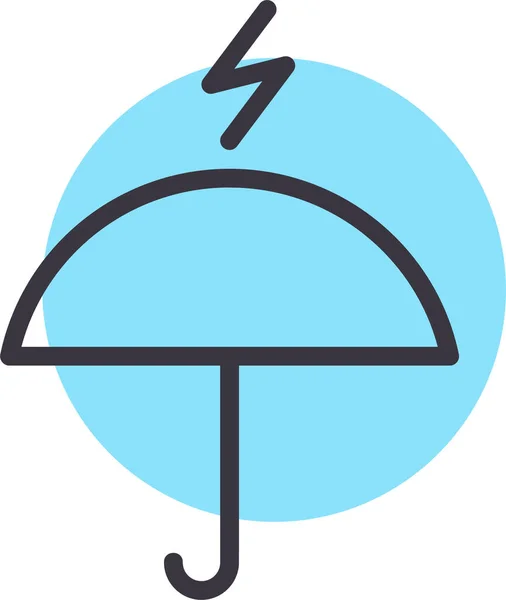 Lightning Protection Rainfall Icon Outline Style — Stock Vector
