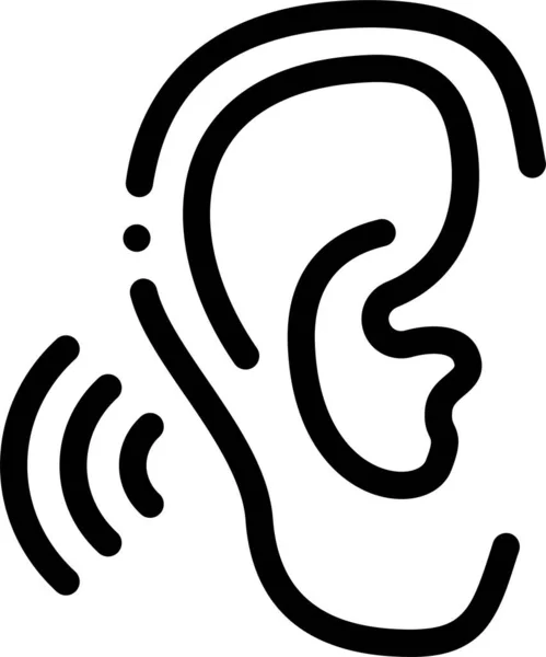 Aid Device Hearing Icon Outline Style — Stock Vector