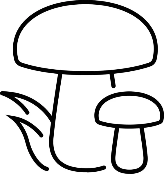 Food Forest Mushrooms Icon Outline Style — Stock Vector