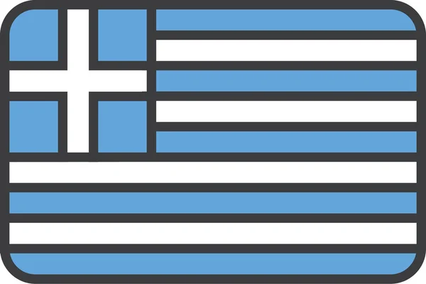 Иконка Европейского Флага Стиле Заполненного Контура — стоковый вектор