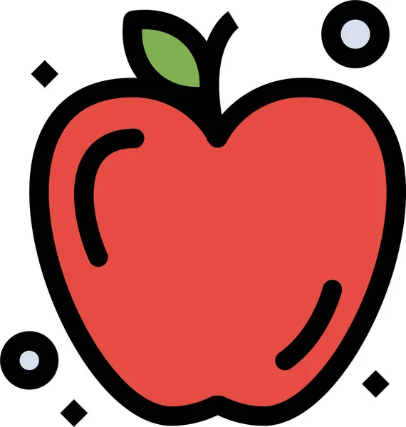 Jablko Vzdělání Jídlo Ikona — Stockový vektor