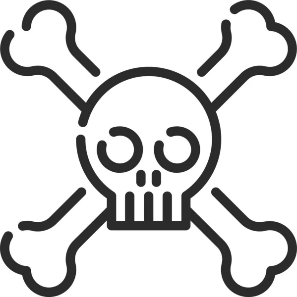 Bones Dangerous Halloween Icon Outline Style — Stock Vector