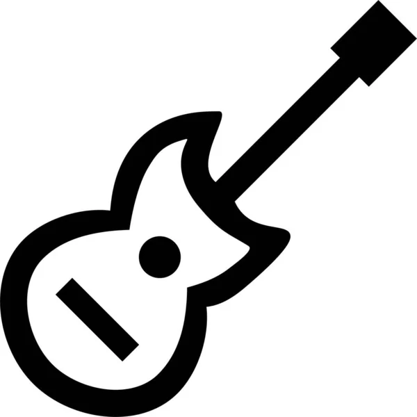 Κιθάρα Μουσικό Όργανο Εικονίδιο Ήχου Στυλ Περίγραμμα — Διανυσματικό Αρχείο