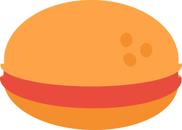 Burger Fast Food Ikona Plochém Stylu — Stockový vektor