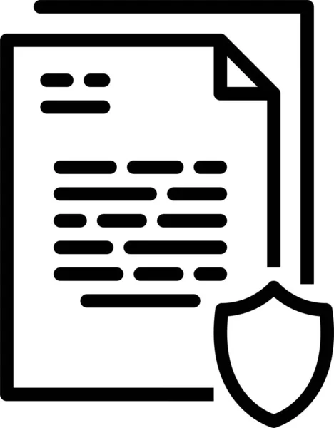 Icône Papier Document Confidentiel Dans Style Contour — Image vectorielle