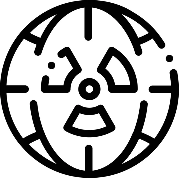 Ikona Zarysu Promieniowania Planety Zarysie — Wektor stockowy