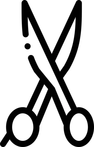 Baard Gesneden Haar Pictogram Omtrek Stijl — Stockvector