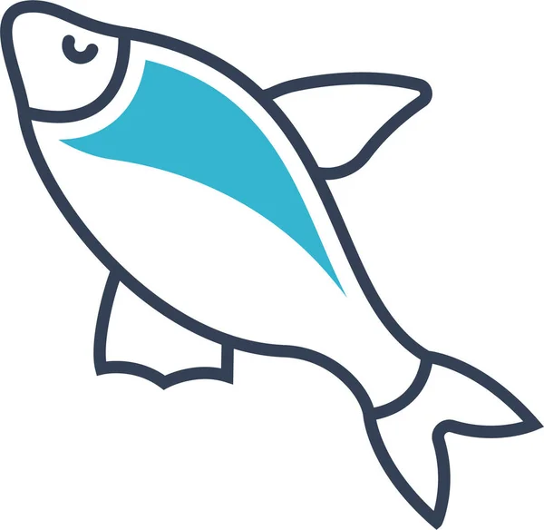 Иконка Рыбы Бликка Животных Стиле Контура — стоковый вектор