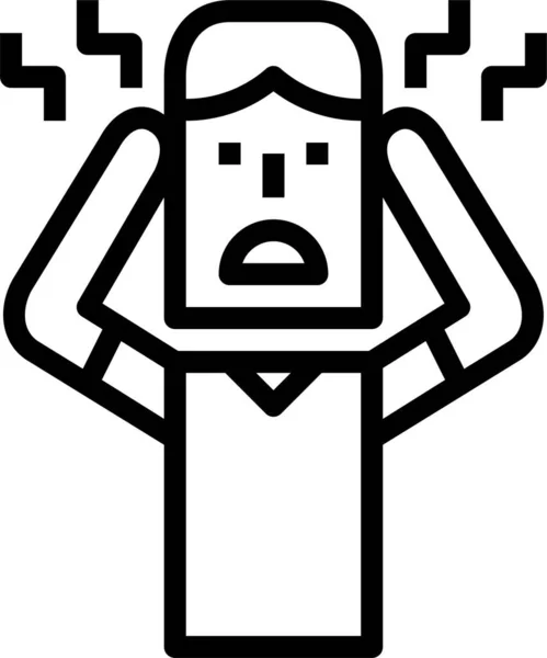 Икона Мигрени Человека Головной Болью — стоковый вектор