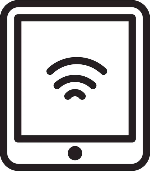 Tableta Wifi Icono Llamada Estilo Esquema — Vector de stock