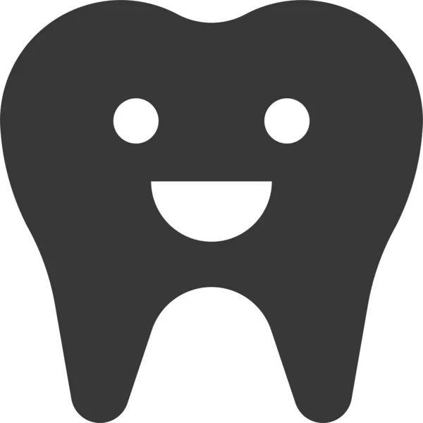 Ícone Emoticon Emoji Dental Estilo Sólido — Vetor de Stock