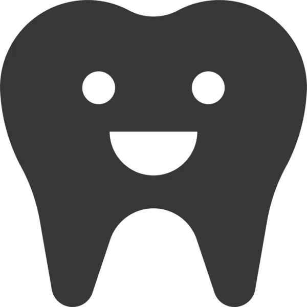 Emoticono Emoji Dental Icono Estilo Sólido — Archivo Imágenes Vectoriales