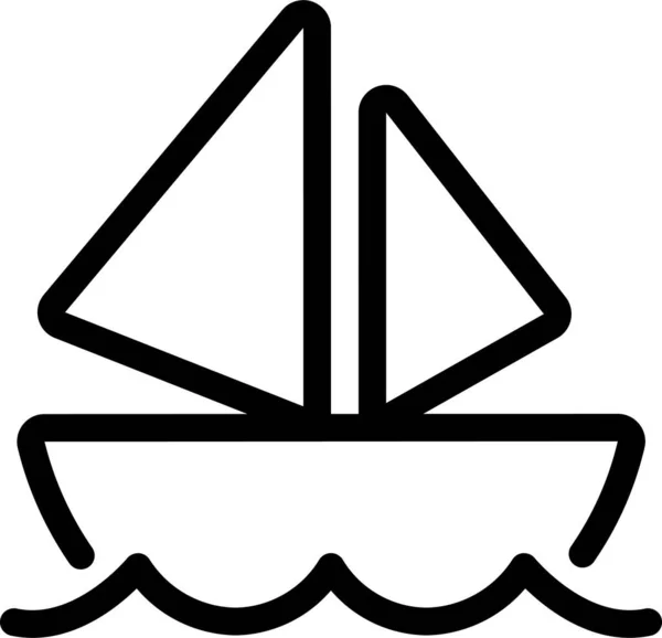 Boat Ocean Sailboat Icon Outline Style — Stock Vector