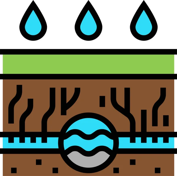 Ikona Odwadniania Ścieków Deszczowych — Wektor stockowy