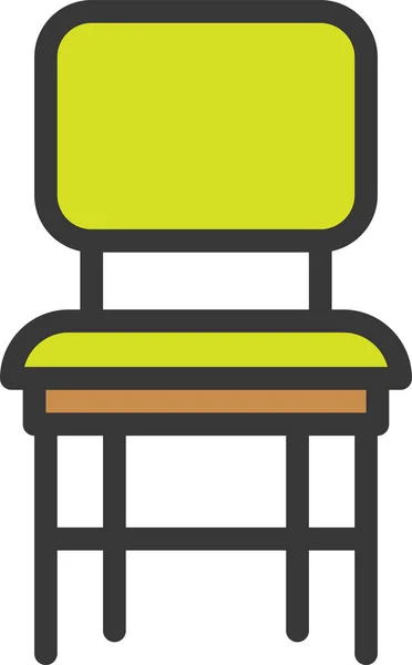Значок Кресла Стула Стиле Филедлайн — стоковый вектор