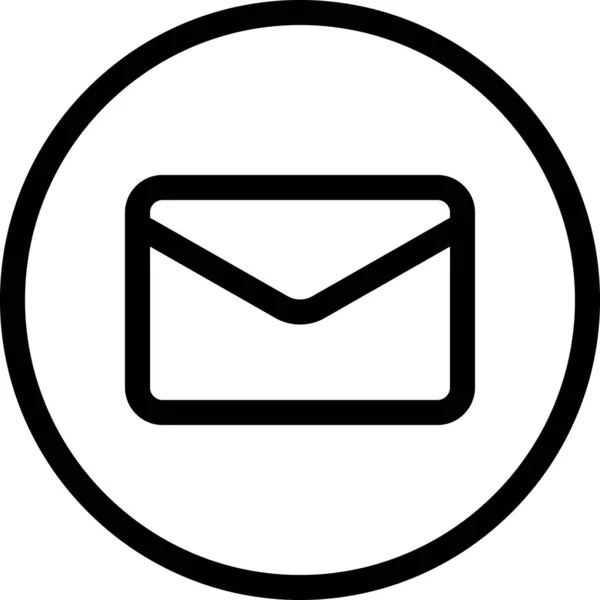 Çember Posta Zarfı Simgesi Ana Hat Biçiminde — Stok Vektör