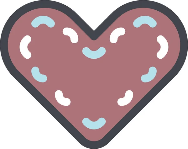 Cake Heart Oktoberfest Icon Filledoutline Style — Stock Vector